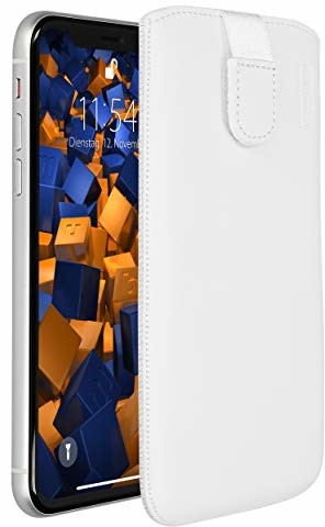 Mumbi etui skórzane kompatybilne z iPhone XR, kolor biały iPhone XR Tasche