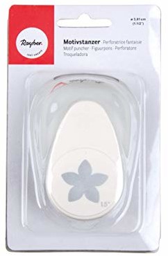 Rayher 89837000 dziurkacz do wycinania, motyw kwiatowy, średnica 2,54 cm, Blister SB 1 sztuki