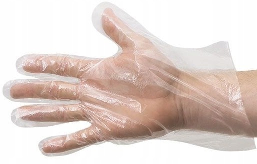 Rękawice rękawiczki foliowe kosmetyczne 100szt M
