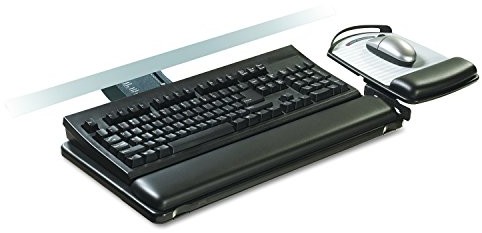 3M SIT/Stand Easy Adjust Keyboard Tray, Highly Adjustable Platform,, Black, Sold as 1 Each AKT180LE