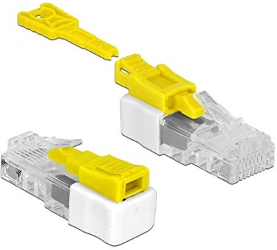 Delock RJ45 Port Blocker zestaw 5 sztuki biała/żółty 85334