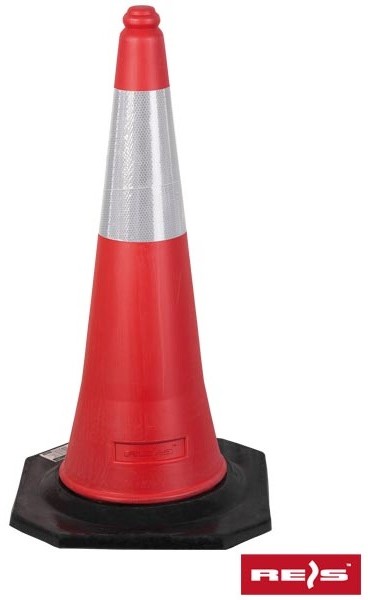 R.E.I.S TRAFFIC-CONE-RP75 - Pachołek ostrzegawczy z jednym pasem odblaskowym.