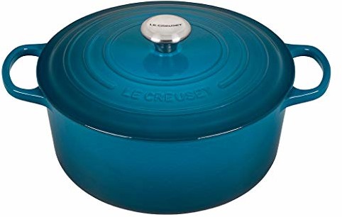 Le Creuset 21177286422430 naczynie do pieczenia Signature okrągłe 28 cm Deep Teal, żeliwo