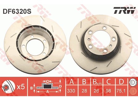 TRW Tarcza hamulcowa DF6320S