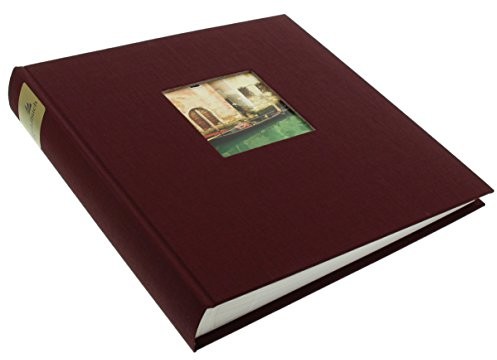 Goldbuch GOLDBUCH album na zdjęcia z okienkiem wycięcia, Bella Vista, 25 x 25 cm, 60 białych stron z pergaminowy satynowany-podziału liści, lnu, Bordeaux,,,,, 24892 24 892