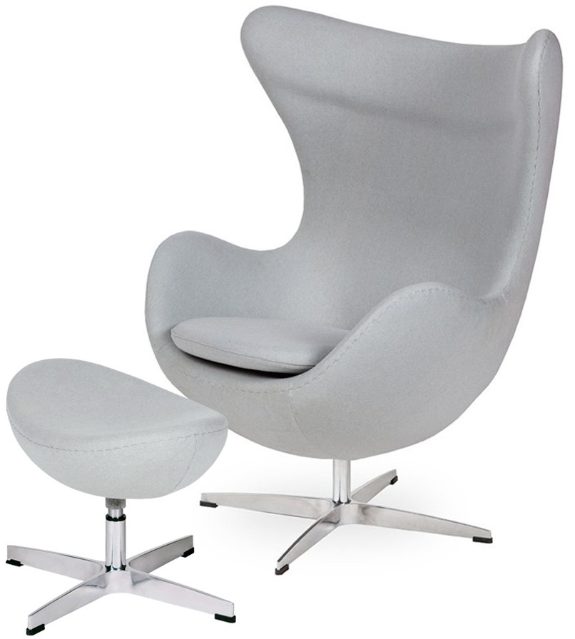 King Home Fotel z podnóżkiem 83x107x72cm Egg szary popielaty JH-026.JH-027.18