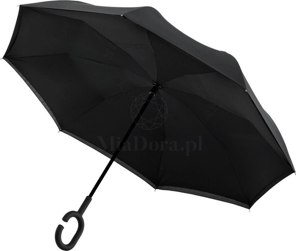 Ikonka Parasol odwrotnie otwierany składany czarny KX7788