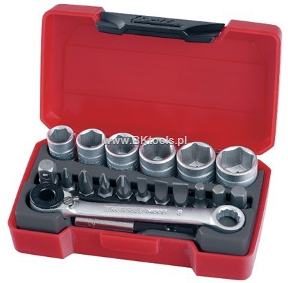 TENG TOOLS TENGTOOLS ZESTAW KLUCZY NASADOWYCH CHWYT 1/4