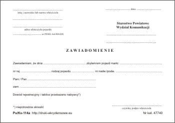 Firma krajewski Zawiadomienie o zmianie[Pu/Ks-114a] Pu/Ks-114a