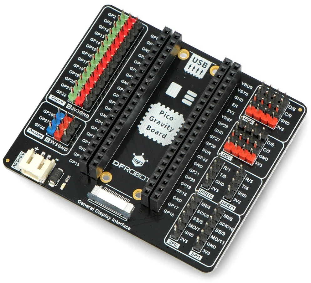 Raspberry Pi DFRobot Gravity - płytka rozszerzeń do Pico - DFRobot DFR0848 DFR-20373