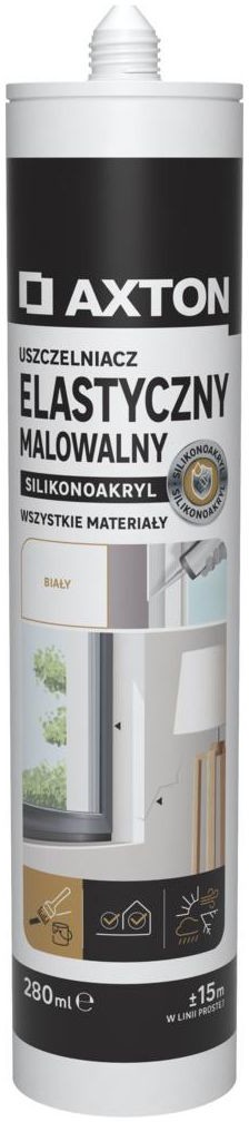Azton Uszczelniacz silikonoakryl ELASTYCZNY malowalny 280 ml biały