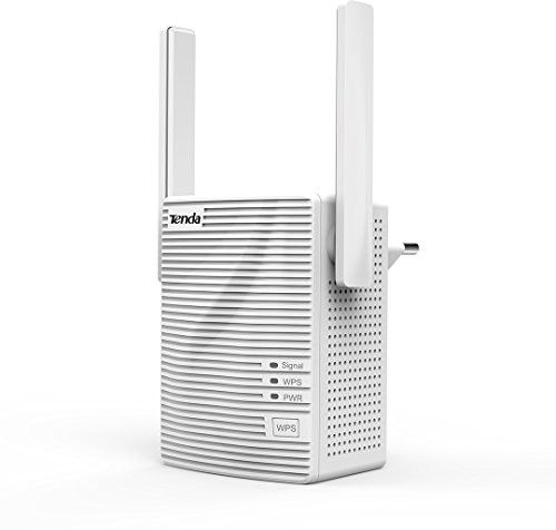 Tenda A15 AC750 Dual-Band Wi-Fi Repeater Biały (433 Mbit/s na paśmie 5 GHz i 300 Mbit/s na paśmie 2,4 GHz, 1 X LAN port, WPS, do 200 m okładka, stanu LED, 2 X antena wysokiej jakości, zwarta konstrukc A15