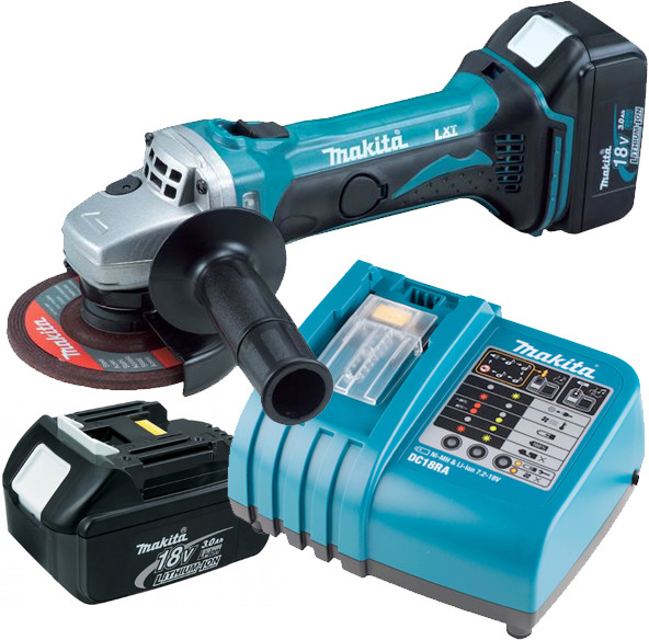 Makita akumulatorowa szlifierka kątowa 115 mm, 18V Li-Ion 2 x 5,0 Ah [DGA452RTJ] DGA452RTJ