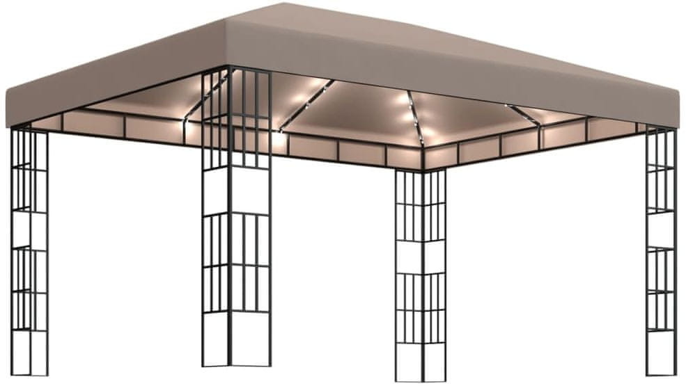 shumee Altana ze sznurem lampek LED 4x3 m kolor taupe