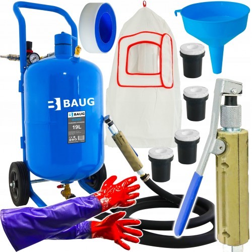 BAUG PIASKARKA SYFONOWA DO PIASKOWANIA PISTOLET WĄŻ 19L B3400