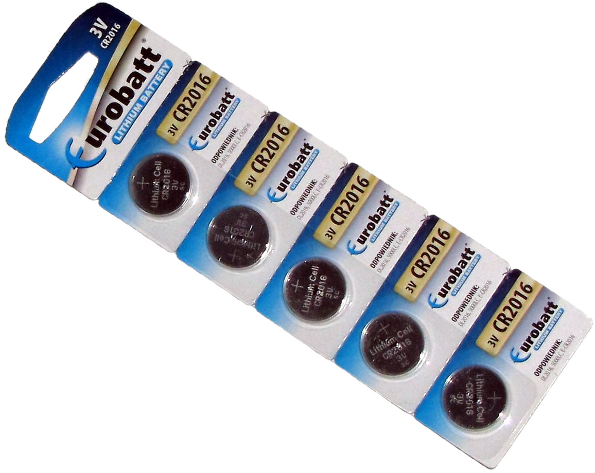 Bateria Lithium Eurobatt CR2016 5 Sztuk 3V Blister