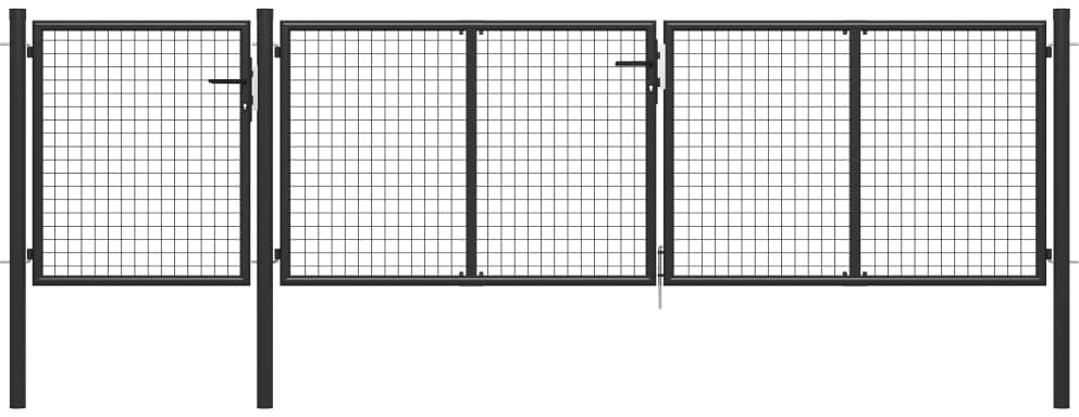 vidaxl Brama ogrodzeniowa, stal, 400 x 75 cm, antracytowa