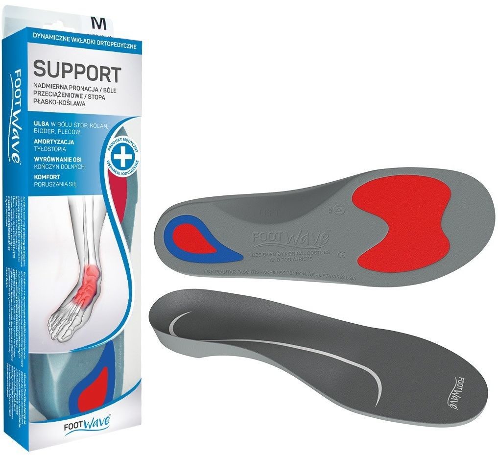 Footwave Kompleksowe wkładki ortopedyczne - Stabilizacja stóp, kolan i bioder + amortyzacja FootWave (Support)
