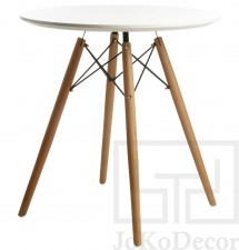 King Home Stół DSW FI 70 biały, blat MDF - podstawa bukowa XWD-Y70.DSW [7812689]