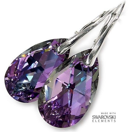 Arande SWAROVSKI PIĘKNE KOLCZYKI+WISIOREK VITRAIL SREBRO 925 702001