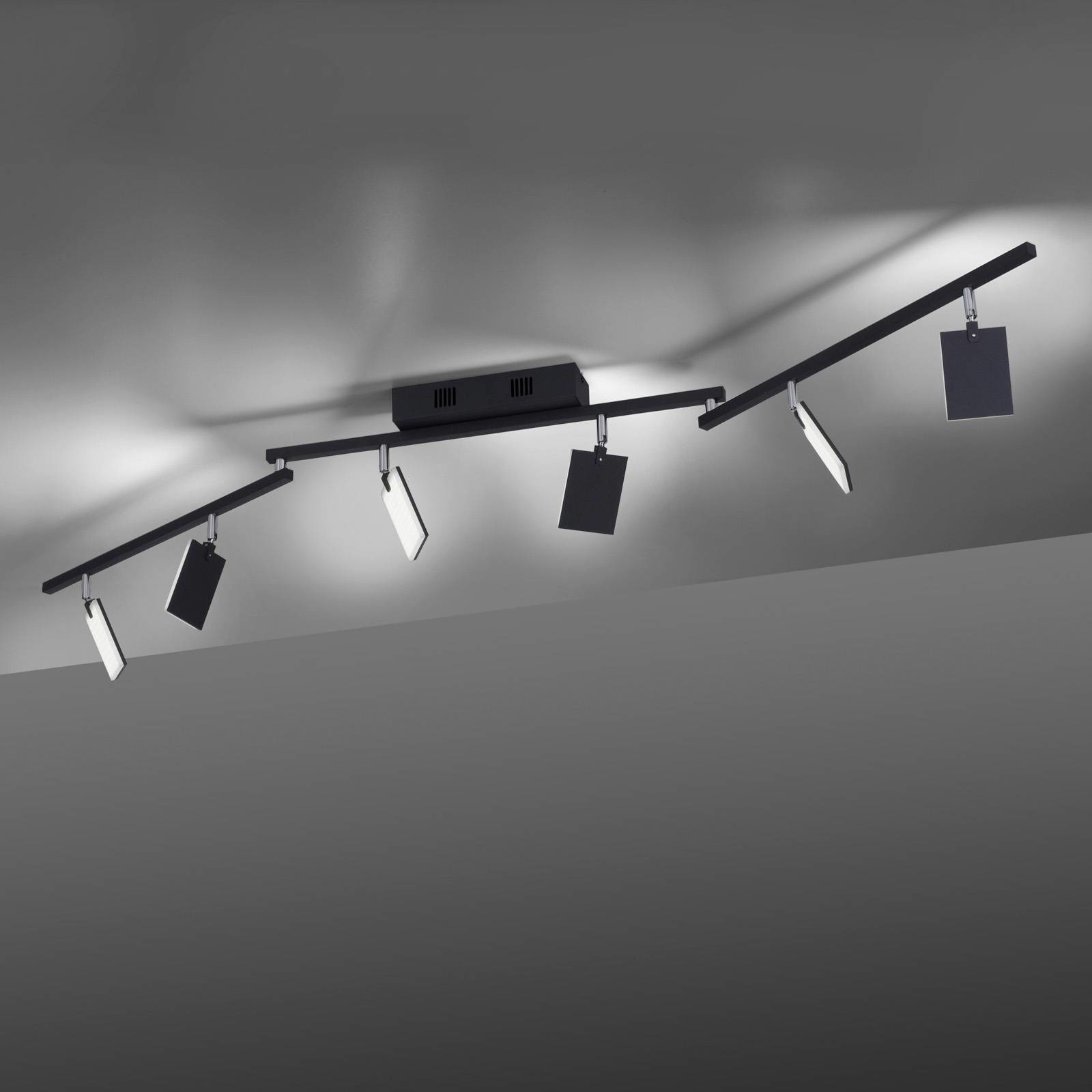 PURE PURE Mira lampa sufitowa 6-pkt. pilot CCT czarna