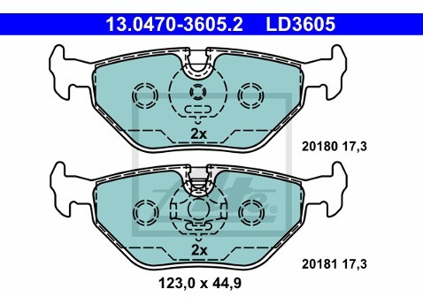 ATE Klocki hamulcowe - komplet 13.0470-3605.2