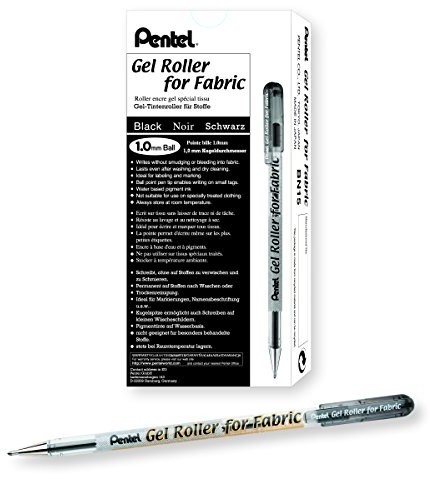 Pentel BN15 Roller do tekstyliów, 0.5 MM, z czarnym atramentem Gel BN15-A