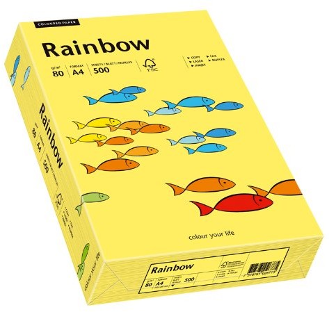 Schneider Papyrus Rainbow 88042343 uniwersalny papier, gramatura 80 g/m, format A4, 500 kartek, kolor żółty 88042343