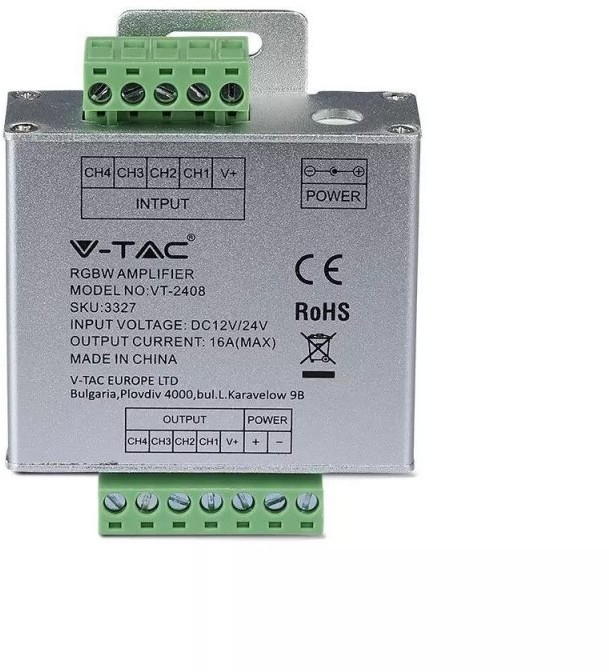 V-TAC Wzmacniacz Taśm LED RGBW RGBW 12V-144W 24V-288W VT-2408