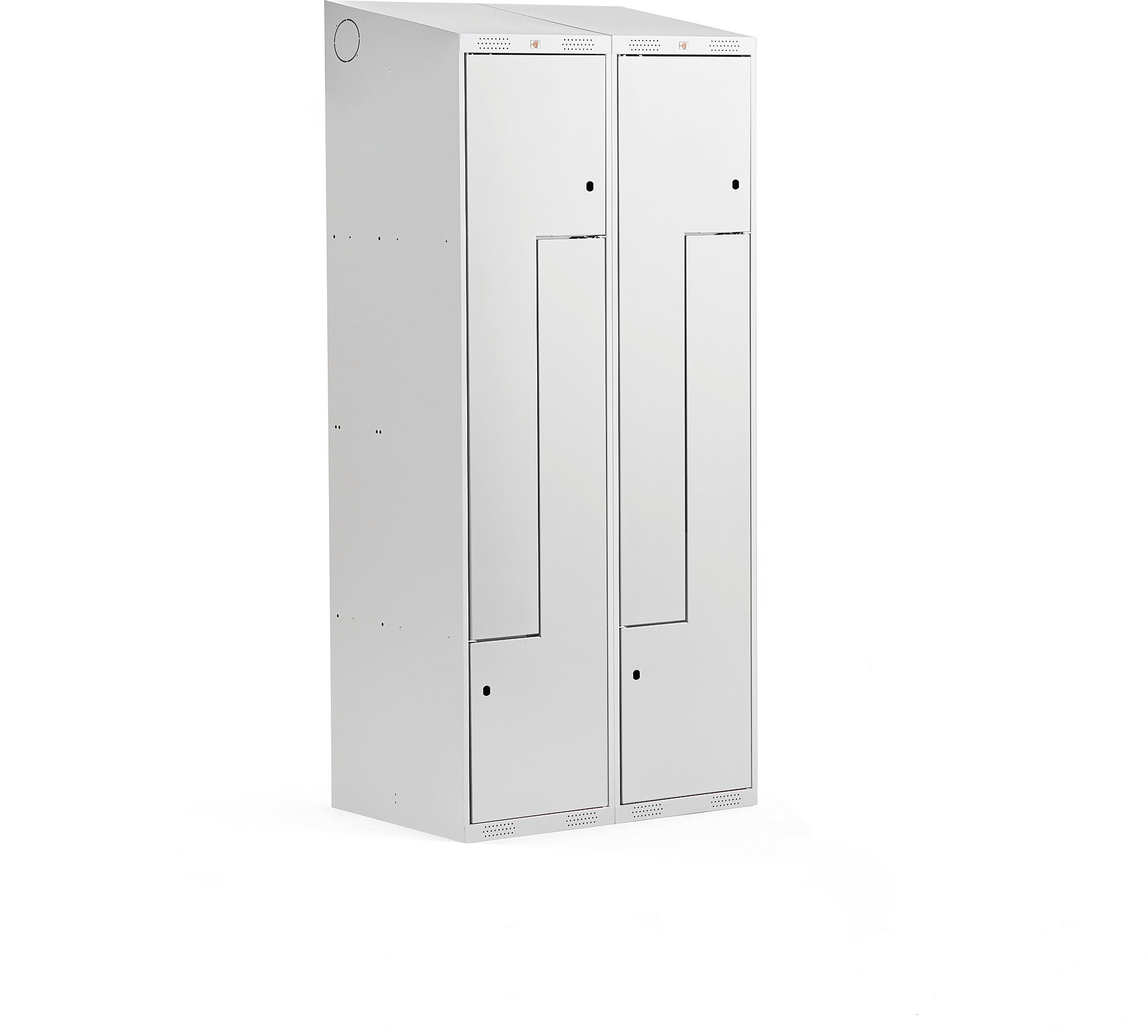 AJ Produkty Szafka ubraniowa typu Z, CLASSIC, 2 moduły, 4 drzwi, 1900x800x550 mm, szary