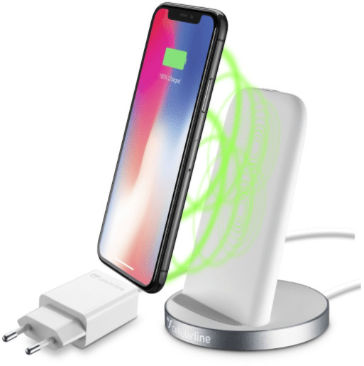 Podstawka ładująca CellularLine Wireless Fast Charger Stand WIRELESTANDIPHW) Biały