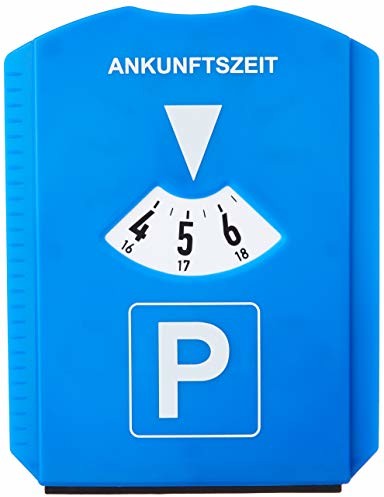 Relaxdays Relaxdays tarcza parkingowa 10 szt, skrobaczka do lodu, 3 żetony do wózków na zakupy, gumowa ściągaczka, zegar parkingowy, samochód drogowy, tworzywo sztuczne, niebieski