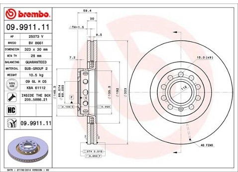 BREMBO 09.9911.11