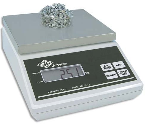 Wedo 507012 uniwersalny elektroniczna-i sztuki zaehlwaag (12kg wagi 12 kg/1G, z urządzeniem kabel sieciowy EU) Szary 507012