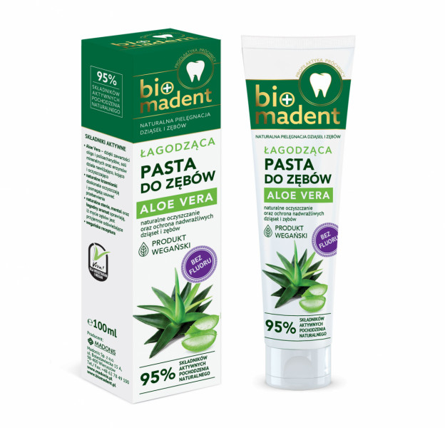 BioMadent BIO MADENT łagodząca pasta do zębów ALOE VERA 100 ml