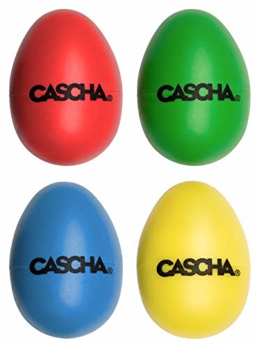 CASCHA CASCHA Jajka grzechotkowe I Percussion dla dzieci I kolorowe jajka muzyczne i tamki do jaj, rytm, wczesna edukacja muzyczna I Shakers z tworzywa sztucznego I zestaw wytworzących muzykę I 4 sztuki HH 2003