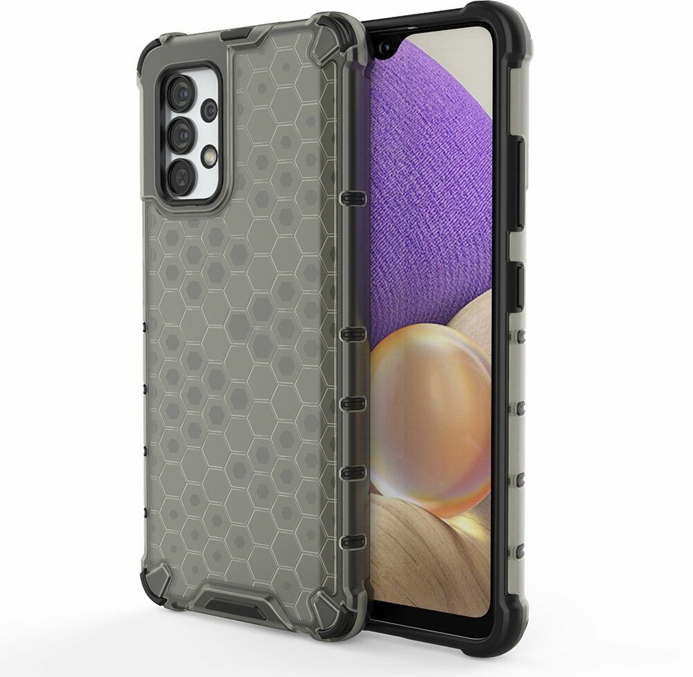 Hurtel Honeycomb etui pancerny pokrowiec z żelową ramką Samsung Galaxy A03s (166,5) czarny