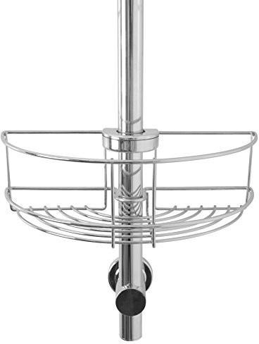 Croydex pozłacany kosz na rdzę bezpłatnie stalowych elementów konstrukcyjnych wystarczy po prostu Fit drążek prysznicowy, chrom QM261041