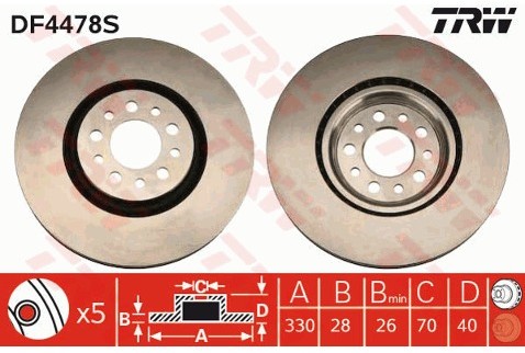 TRW Tarcza hamulcowa DF4478S