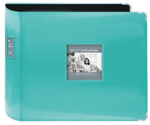 Pioneer 12-Inch by 12-Inch Sewn Leatherette 3-Ring Binder, Red