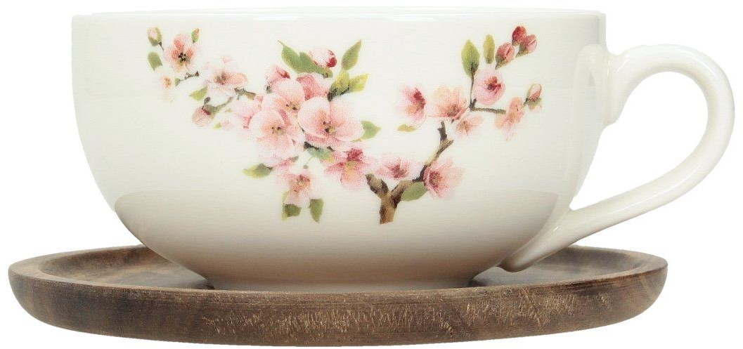 Dekoria Filiżanka ze spodkiem Sakura 250ml 13,5x13,5x8cm 811-671