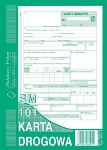 Typograf Karta drogowa na samochody osobowe A-5 Sm101 numerowana