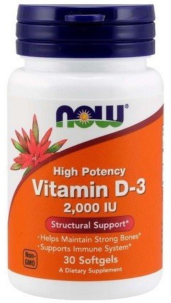 Zdjęcia - Witaminy i składniki mineralne Now High Potency Vitamin D-3 2,000 IU 30caps 