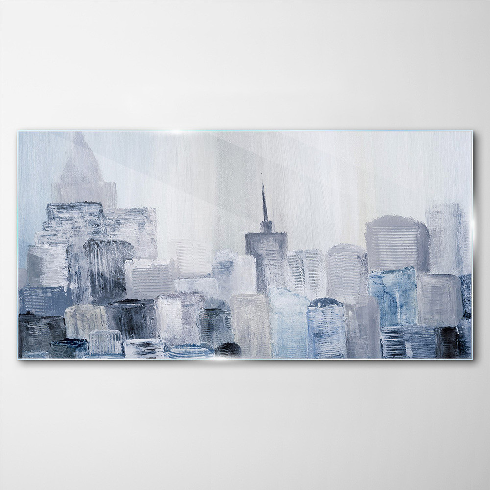 PL Coloray Obraz na Szkle abstrakcja Miasto 100x50cm