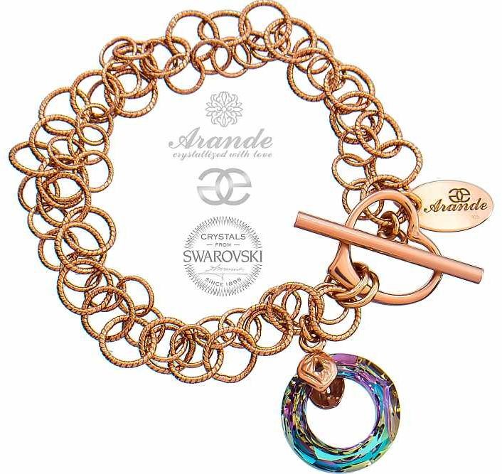 Swarovski Arande bransoletka VITRAIL RING RÓŻOWE ZŁOTO SREBRO 700806