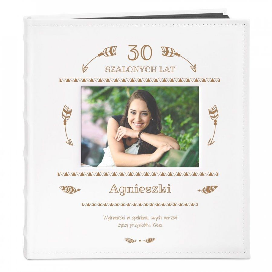 NA Murrano Album z Okienkiem Prezent Urodziny Boho Grawer ALB-BO-BK-CO2-033