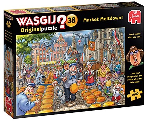 Jumbo Spiele Spiele 25010 Wasgij oryginalny 38-Market Meltdown-1000 części NOWOŚĆ Puzzle Puzzle Puzzle, wielokolorowy 25010