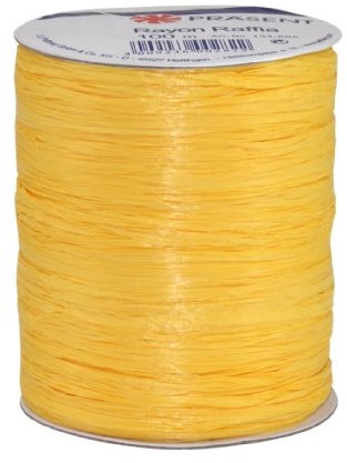 Unbekannt Present - RAYON RAFFIA taśma łydkowa - żółta - szpula 100 m 133-605