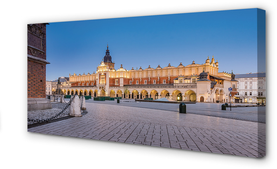 PL Tulup Obrazy na płótnie Kraków Zachód słońca sukiennice 100x50cm