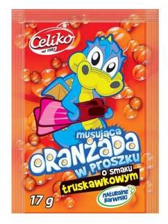 Celiko Oranżada musująca w proszku truskawkowa 17g